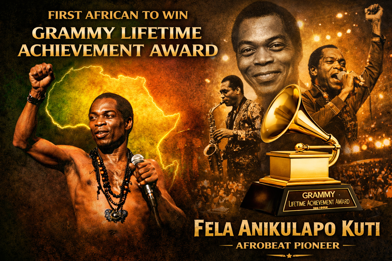 Fela Kuti Becomes First African to Receive Grammy Lifetime Achievement Award